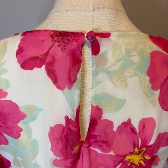 Flying Tomato, Women's Woven Mini Dress, White with Pink Floral, SZ S - Picture 7 of 9